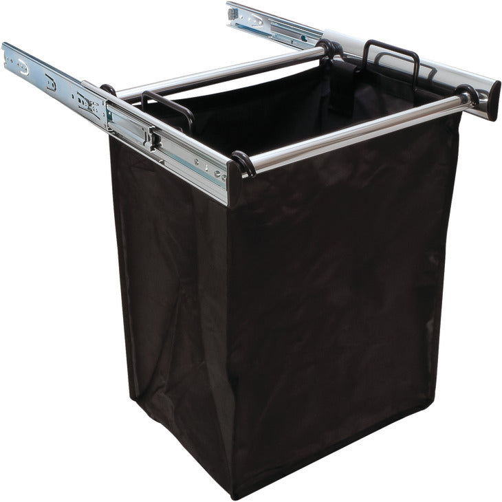 Häfele 807.52.931 TAG - Pull-Out Hamper, with Removable Bags, Synergy Collection, Matte aluminum, 18", 1 large bag