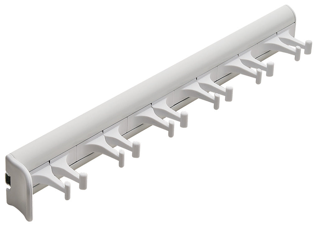 Häfele 807.54.931 TAG - Belt Rack, Synergy Collection, 6 Hook, 14 1/8", With 3/4 extension slide, Matte aluminum