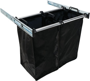 Häfele 807.52.135 TAG - Pull-Out Hamper, with Removable Bags, Synergy Collection, Dark oil-rubbed bronze, 30", 1 large bag, 1 small bag