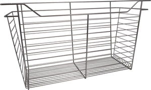 Häfele 547.38.752 Wire Closet Basket, with Full Extension Slides, White, 16" x 17" x 6", with white 16" slides