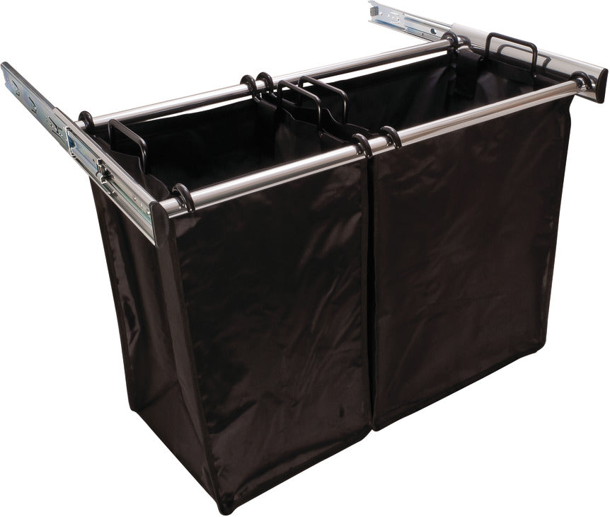 Häfele 807.52.133 TAG - Pull-Out Hamper, with Removable Bags, Synergy Collection, Dark oil-rubbed bronze, 24", 2 small bags