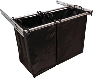 Häfele 807.52.931 TAG - Pull-Out Hamper, with Removable Bags, Synergy Collection, Matte aluminum, 18", 1 large bag