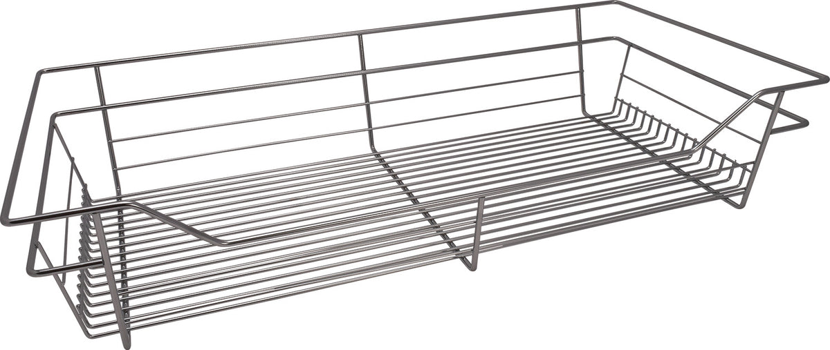 Häfele 547.41.218 Wire Closet Basket, with Full Extension Slides, Chrome-plated, 12" x 29" x 17", with zinc-plated 12" slides
