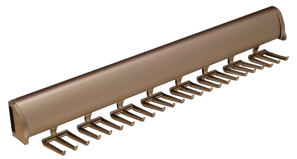 Häfele 807.67.405 TAG - Tie Rack, Synergy Elite Collection, 24 Hook, 17 15/16" Length, With full extension slide, Matte aluminum