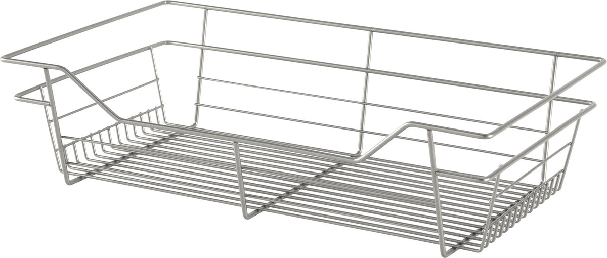Häfele 547.40.636 Wire Closet Basket, with Full Extension Slides, Matte nickel, 14" x 23" x 11", with nickel-plated 14" slides