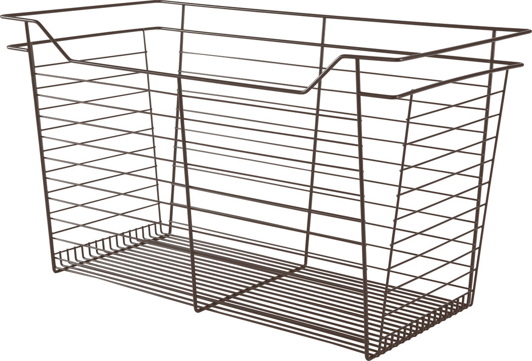 Häfele 547.41.352 Wire Closet Basket, with Full Extension Slides, Black, 16" x 29" x 6", with black 16" slides