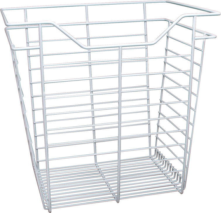 Häfele 547.38.652 Wire Closet Basket, with Full Extension Slides, Matte nickel, 16" x 17" x 6", with nickel-plated 16" slides