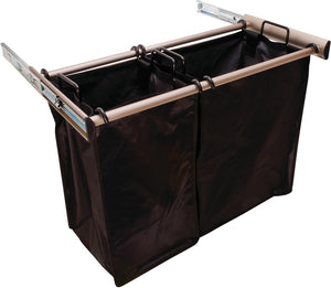 Häfele 807.52.133 TAG - Pull-Out Hamper, with Removable Bags, Synergy Collection, Dark oil-rubbed bronze, 24", 2 small bags