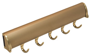 Häfele 807.67.411 TAG - Belt Rack, Synergy Elite Collection, 5 Hook, 11 7/8", With full extension slide, Matte aluminum with chrome hooks and end caps