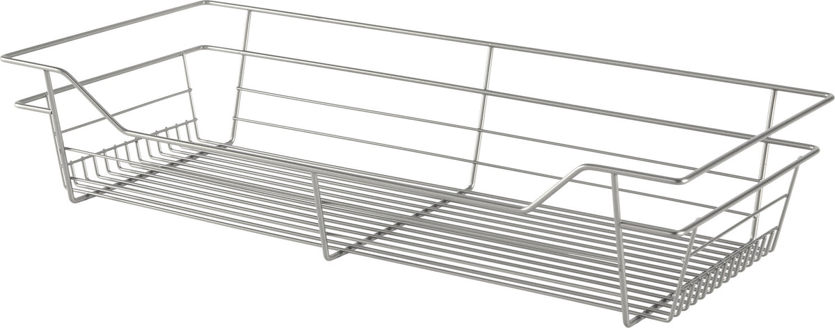 Häfele 547.41.252 Wire Closet Basket, with Full Extension Slides, Chrome-plated, 16" x 29" x 6", with zinc-plated 16" slides