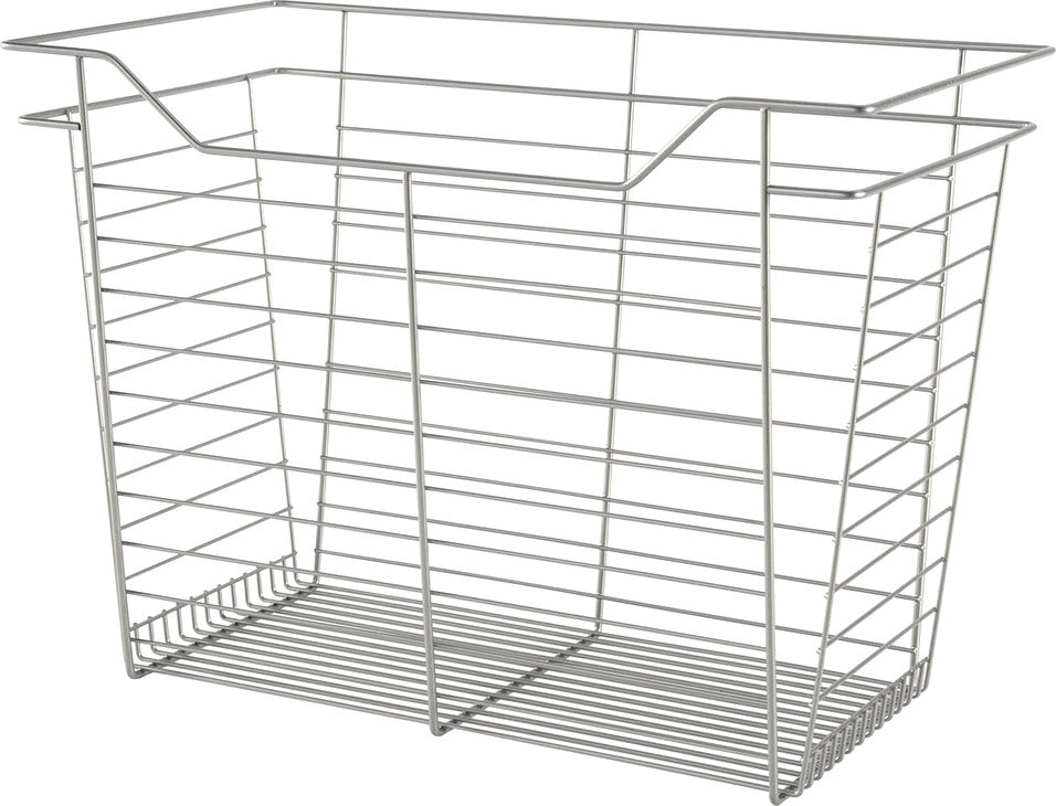 Häfele 547.40.532 Wire Closet Basket, with Full Extension Slides, Slate, 14" x 23" x 6", with zinc-plated 14" slides