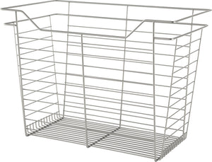 Häfele 547.40.532 Wire Closet Basket, with Full Extension Slides, Slate, 14" x 23" x 6", with zinc-plated 14" slides