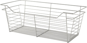 Häfele 547.40.216 Wire Closet Basket, with Full Extension Slides, Chrome-plated, 12" x 23" x 11", with zinc-plated 12" slides