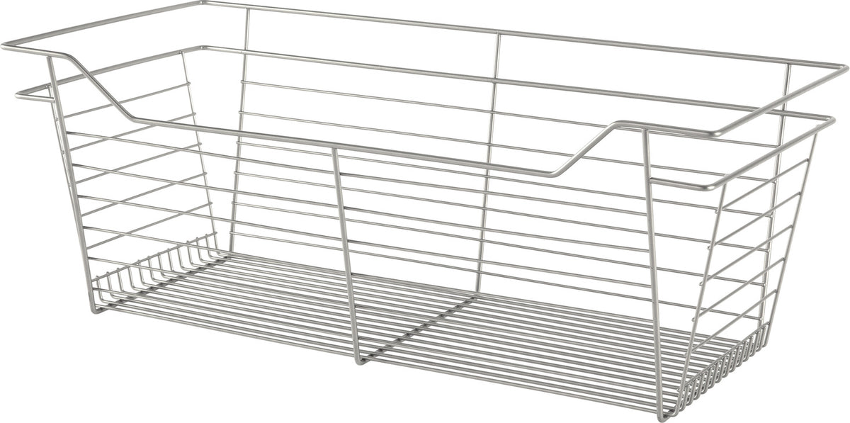 Häfele 547.41.758 Wire Closet Basket, with Full Extension Slides, White, 16" x 29" x 17", with white 16" slides