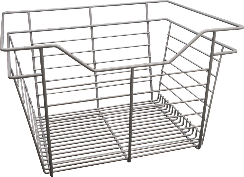 Häfele 547.38.752 Wire Closet Basket, with Full Extension Slides, White, 16" x 17" x 6", with white 16" slides