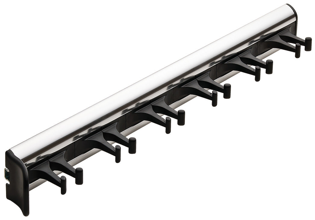 Häfele 807.54.631 TAG - Belt Rack, Synergy Collection, 6 Hook, 14 1/8", With 3/4 extension slide, Matte nickel