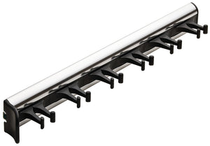 Häfele 807.54.931 TAG - Belt Rack, Synergy Collection, 6 Hook, 14 1/8", With 3/4 extension slide, Matte aluminum