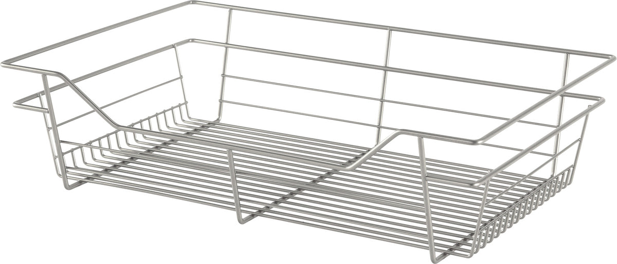 Häfele 547.38.252 Wire Closet Basket, with Full Extension Slides, Chrome-plated, 16" x 17" x 6", with zinc-plated 16" slides