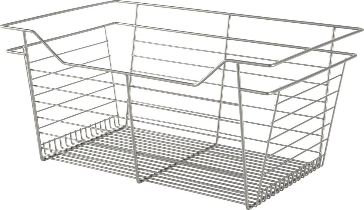 Häfele 547.38.812 Wire Closet Basket, with Full Extension Slides, Matte gold (powder-coated), 12" x 17" x 6", with zinc-plated 12" slides