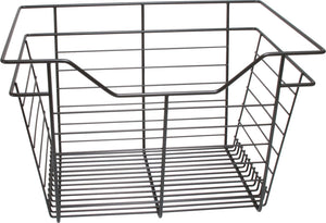 Häfele 547.40.632 Wire Closet Basket, with Full Extension Slides, Matte nickel, 14" x 23" x 6", with nickel-plated 14" slides