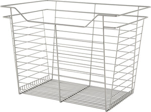 Häfele 547.40.638 Wire Closet Basket, with Full Extension Slides, Matte nickel, 14" x 23" x 17", with nickel-plated 14" Slides
