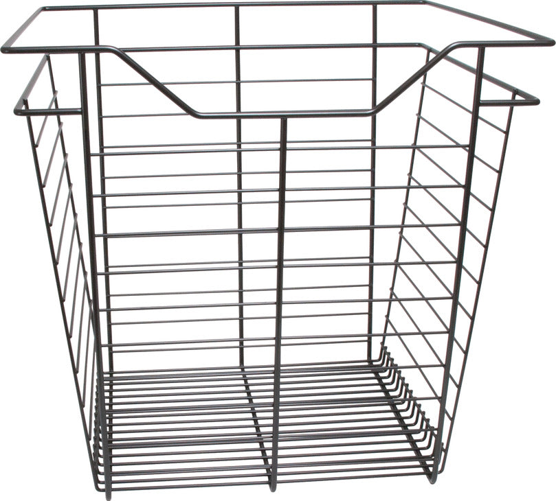 Häfele 547.40.738 Wire Closet Basket, with Full Extension Slides, White, 14" x 23" x 17", with white 14" slides