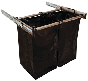 Häfele 807.52.235 TAG - Pull-Out Hamper, with Removable Bags, Synergy Collection, Polished chrome, 30", 1 large bag, 1 small bag