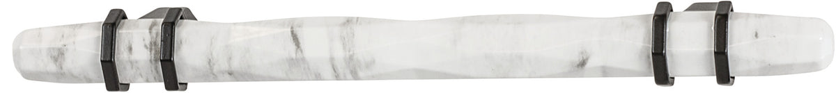 Häfele 133.53.103 Bar Pull, Carrione, Zinc, Marbleized white/polished nickel, 160 mm (6 5/16") CTC