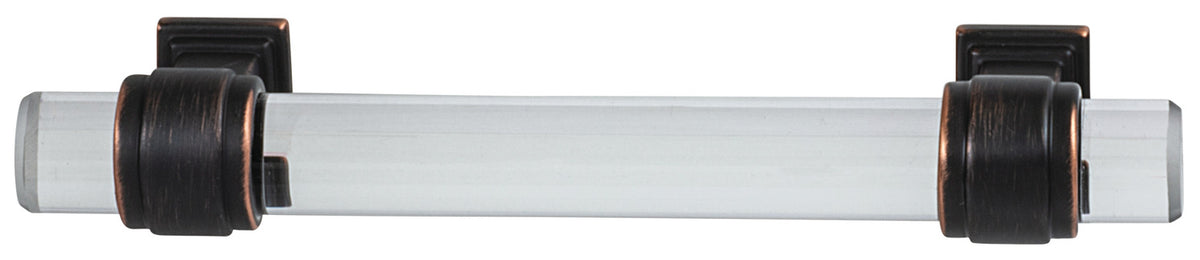 Häfele 133.53.040 Bar Pull, Glacio, Zinc Alloy & Acrylic, Polished nickel & clear, 160 mm (6 5/16") CTC