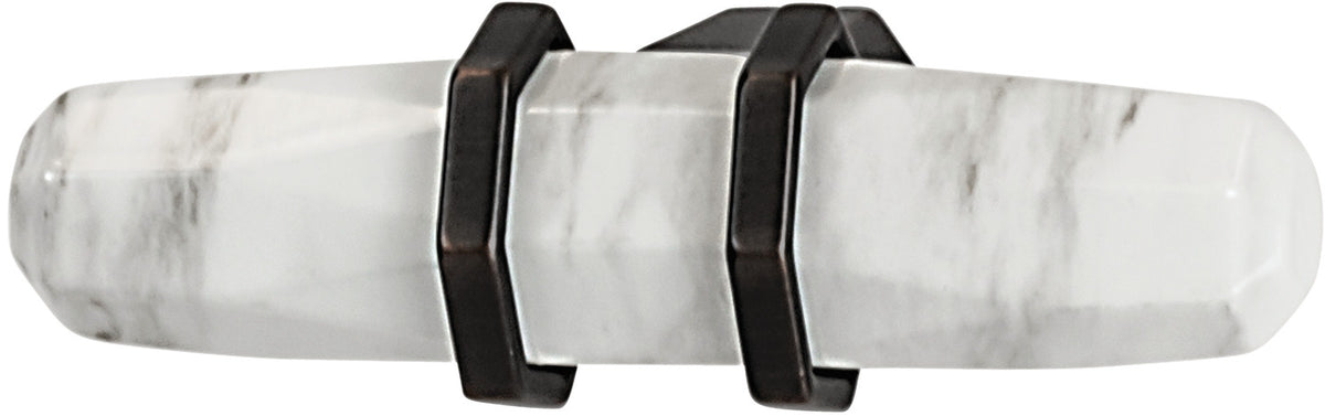 Häfele 133.53.034 T-Knob, Carrione, Zinc, Marbleized white/oil-rubbed bronze
