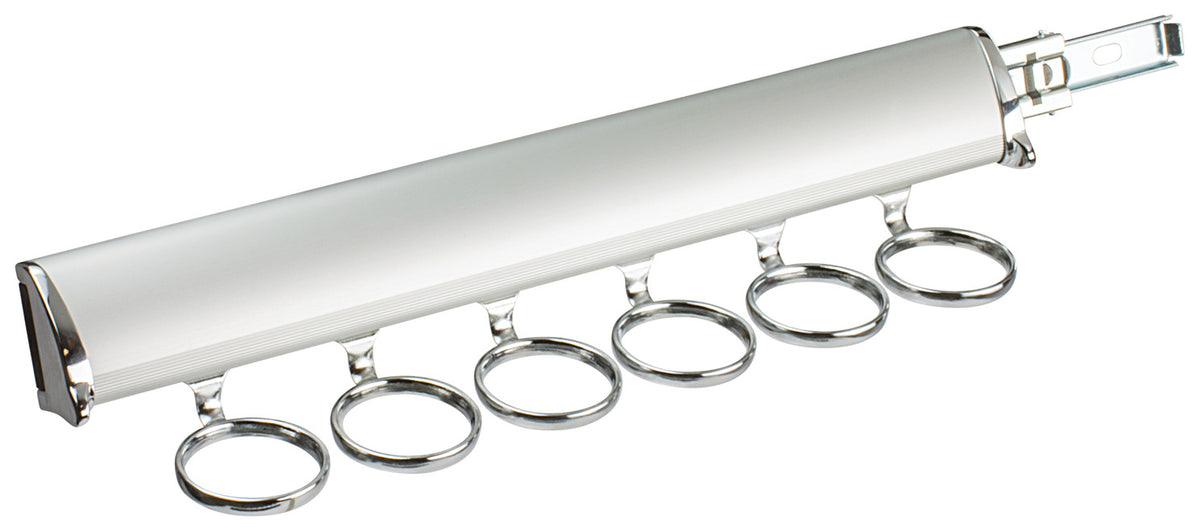 Häfele 807.67.223 TAG - Scarf Rack, Synergy Elite Collection, 6 Hook, 13 7/8", With full extension slide, Polished chrome