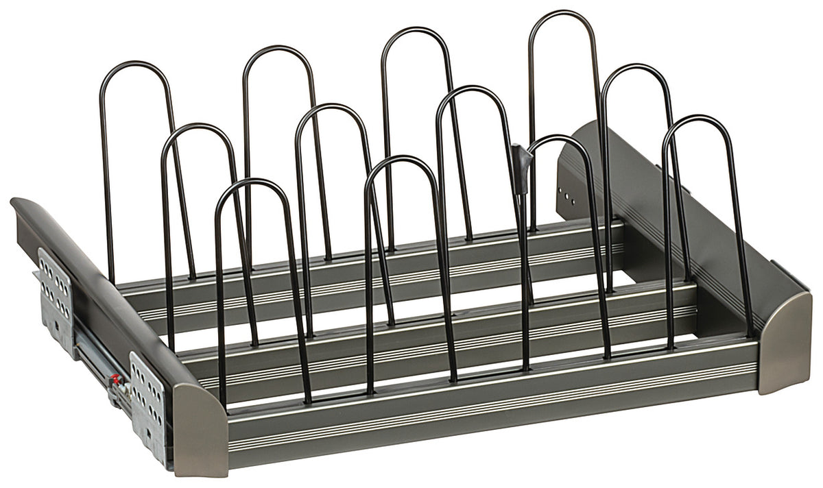 Häfele 807.77.073 TAG - Pull-Out Shoe Organizer, ENGAGE, Matte aluminum, 30"