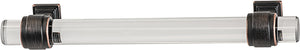 Häfele 133.53.134 Bar Pull, Glacio, Zinc Alloy & Acrylic, Gunmetal & clear, 128 mm (5 1/16") CTC