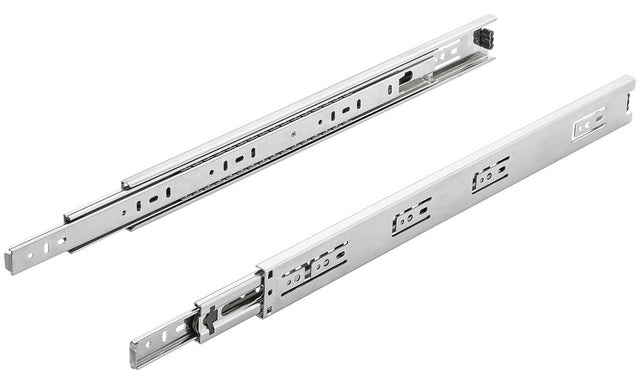 Häfele 432.21.974 Ball bearing runners, Matrix Runner BB A45, full extension, steel, side mounted, With hold-in device for holding in closed position, Zinc; 450 mm length
