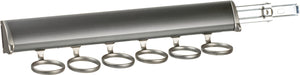 Häfele 807.67.423 TAG - Scarf Rack, Synergy Elite Collection, 6 Hook, 13 7/8", With full extension slide, Matte aluminum with chrome hooks and end caps