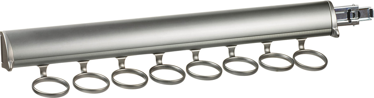 Häfele 807.67.625 TAG - Scarf Rack, Synergy Elite Collection, 8 Hook, 17 7/8", With full extension slide, Matte nickel