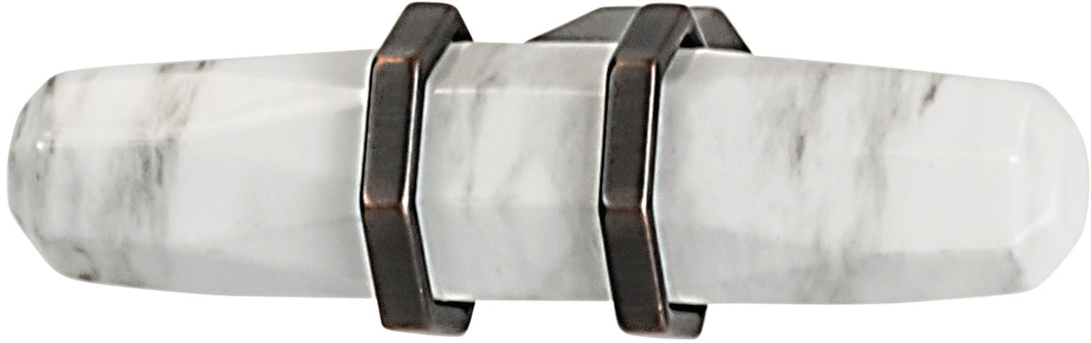 Häfele 133.53.033 T-Knob, Carrione, Zinc, Marbleized white/polished nickel