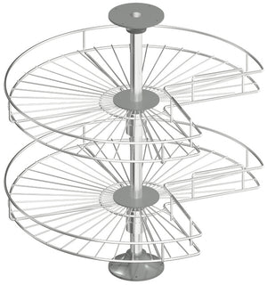 Häfele 542.15.210 Three Quarter Circle Susan Fitting, With Baskets, For overlay doors and corner cabinets, For base unit: 900 x 900 mm, wire susan Ø: 714 mm, with 2 wire susans