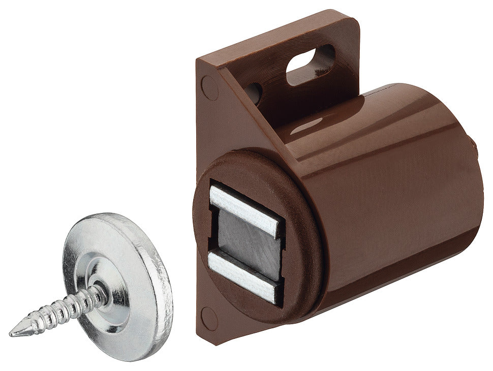 Häfele 246.09.130 Magnetic Catch, 3-4 kg Holding Power, for wooden doors, Brown