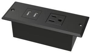 Häfele 822.09.415 Power Bar, 1 AC Outlet, 2 USB Ports, 1 USB-A port @ 10.5 watts and 1 USB-C port @ 12 watts, white