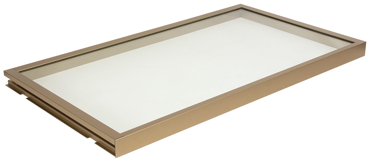 Häfele 807.76.353 TAG - Shelf, Illuminated Glass Shelf, powder-coated matte nickel; 30" width; 13 3/4" depth; Warm white to cool white
