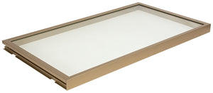 Häfele 807.76.353 TAG - Shelf, Illuminated Glass Shelf, powder-coated matte nickel; 30" width; 13 3/4" depth; Warm white to cool white