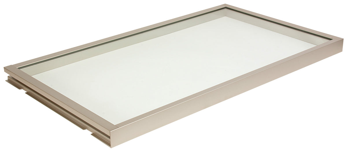 Häfele 807.76.353 TAG - Shelf, Illuminated Glass Shelf, powder-coated matte nickel; 30" width; 13 3/4" depth; Warm white to cool white
