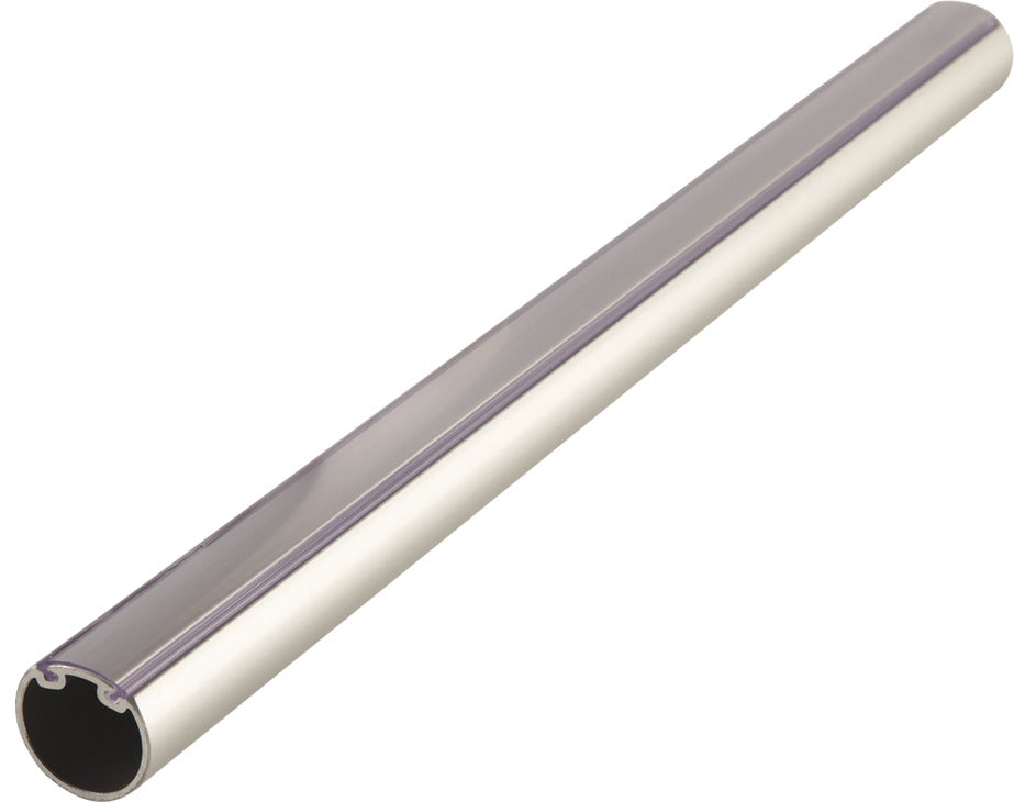 Häfele 801.42.466 TAG - Round Closet Rod with Supports, Synergy Elite Collection, Clear protective insert, Matte aluminum, 23 3/4"