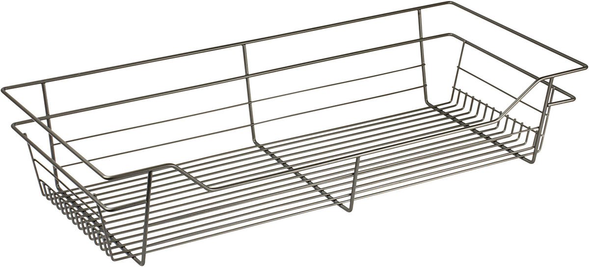 Häfele 547.38.338 Wire Closet Basket, with Full Extension Slides, Black, 14" x 17" x 17", with black 14" slides