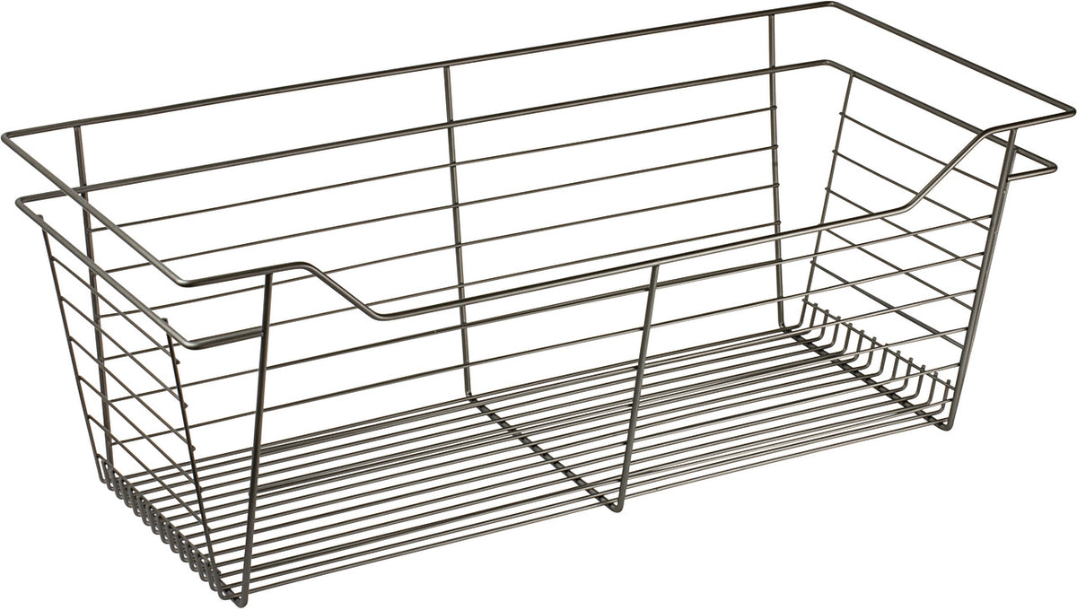 Häfele 547.41.252 Wire Closet Basket, with Full Extension Slides, Chrome-plated, 16" x 29" x 6", with zinc-plated 16" slides