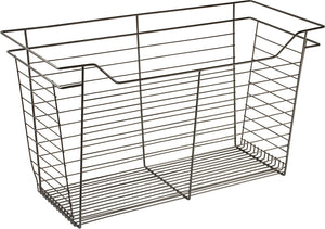Häfele 547.38.536 Wire Closet Basket, with Full Extension Slides, Slate, 14" x 17" x 11", with 14" slides