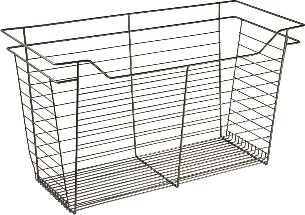 Häfele 547.40.256 Wire Closet Basket, with Full Extension Slides, Chrome-plated, 16" x 23" x 11", with zinc-plated 16" slides