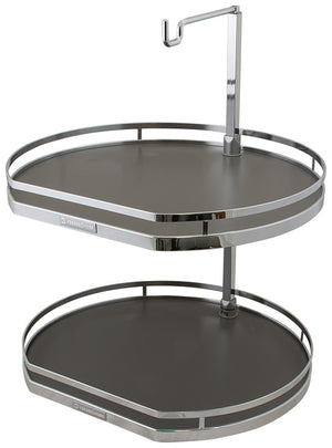 Häfele 542.90.332 Kesseböhmer - Twister Set, Melamine, Two or Three-Tray, for Upper Cabinets, Arena Plus, Chrome/anthracite, height 25 15/16" - 30 1/2", 2 shelves
