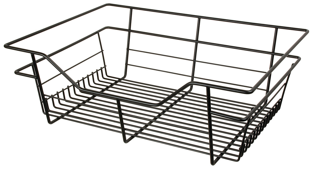 Häfele 547.38.858 Wire Closet Basket, with Full Extension Slides, Matte gold (powder-coated), 16" x 17" x 17", with zinc-plated 16" slides